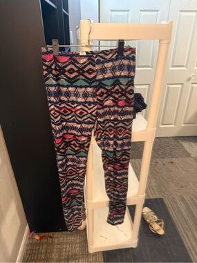 Absolute Angel Girls Black, Pink, Blue, Green Patterned Leggings